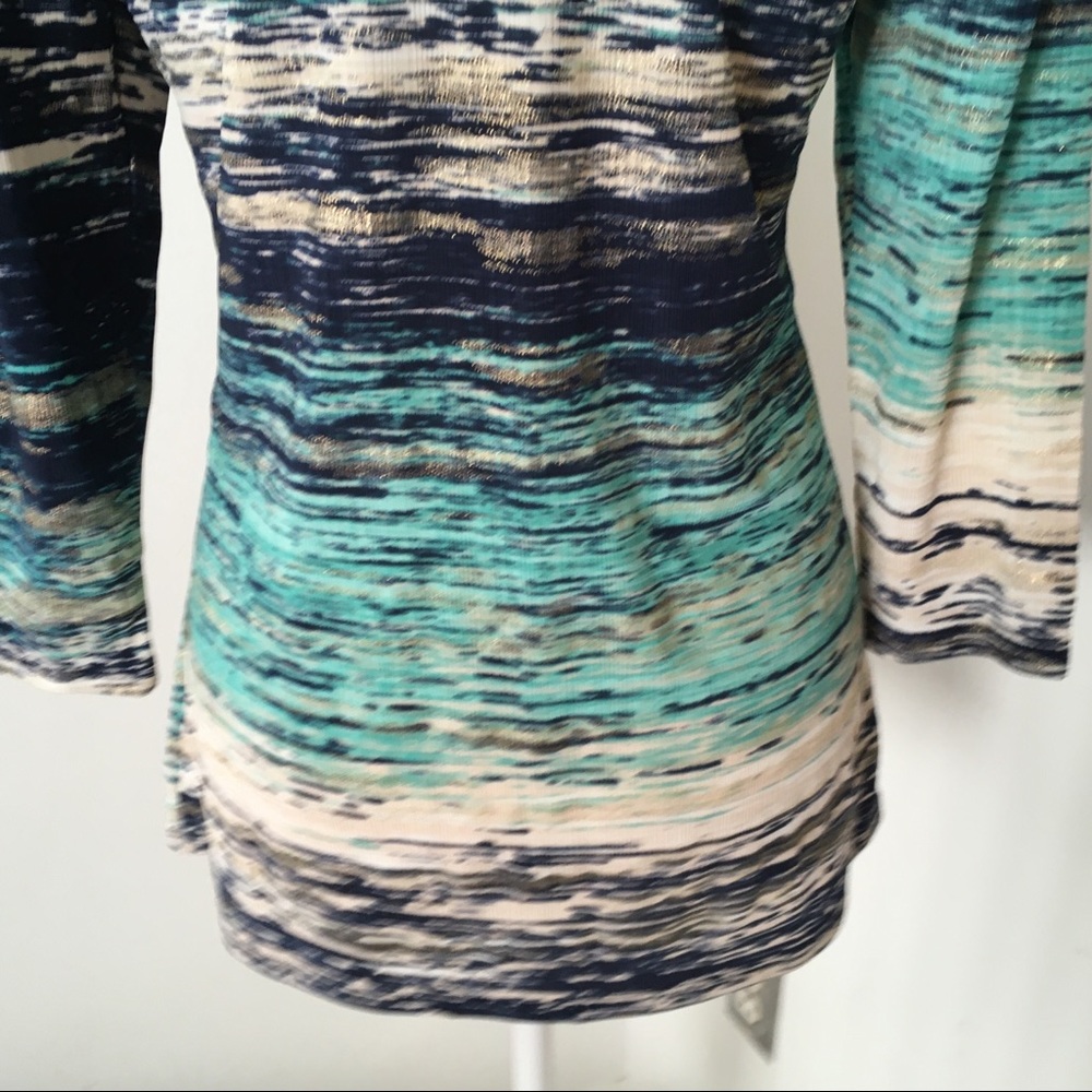 Jm Collection Multi Color Tunic Top Size Medium - image 6